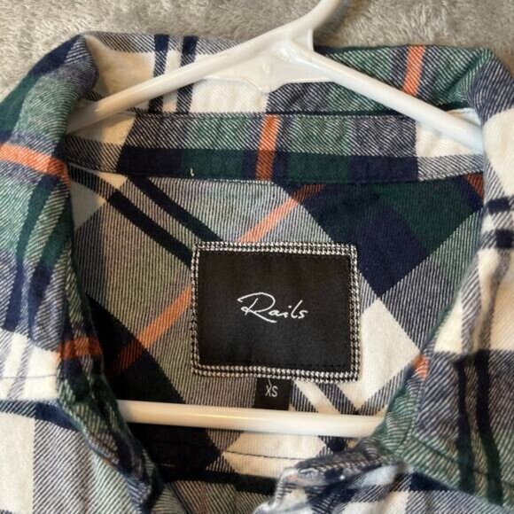 Rails Nadine Button Down Shirt Dress Plaid Flannel Size XS - Picture 4 of 8